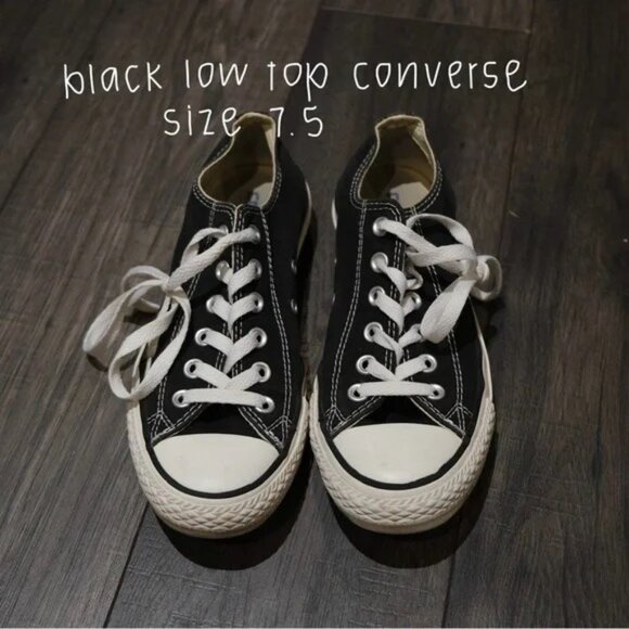 Classic Black Converse Chuck Taylor All Star Low Tops | Women’s 7.5 / Men’s 5.5 - Picture 1 of 8